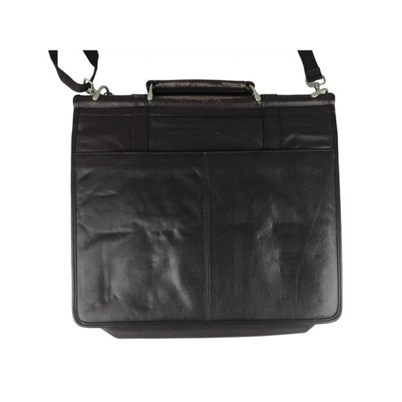 Wilsons Leather Unisex Brown Detachable Strap Top Handle Briefcase Document Case - Picture 5 of 10
